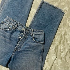 Reformation Wide Leg Crop jeans in Baltic